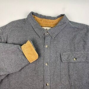 Legendary Whitetails Mens 2XL Buck Camp‎ Gray Corduroy Trim Flannel Shirt